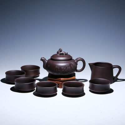 重器之韵 周小明宜兴纯手工紫砂壶吉兽茶具套装赏析